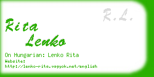 rita lenko business card